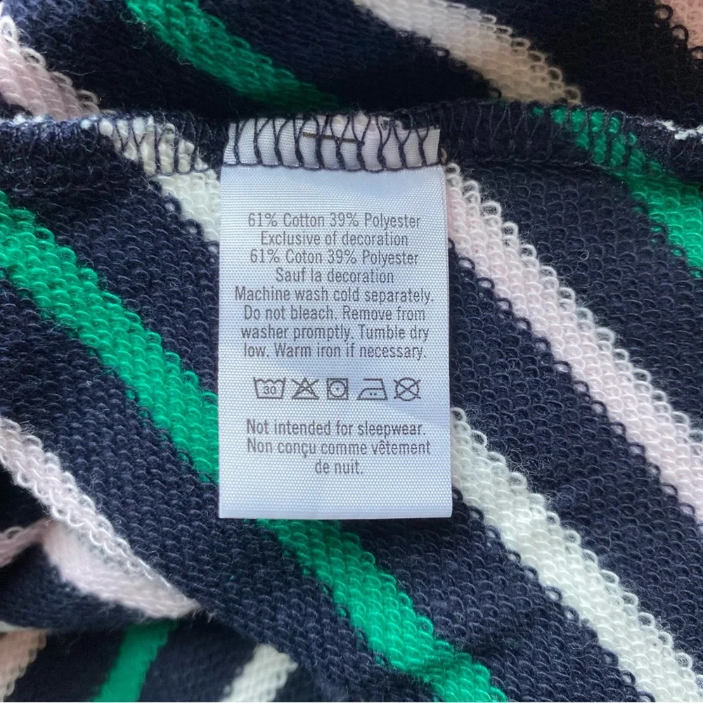 Janie and Jack Dress Long Sleeve Sweatshirt Blue Green White Pink Stripe Size 3